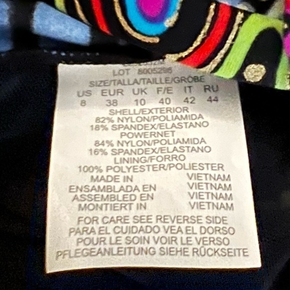 SWIM SOLUTIONS Women's Blue Taj Mahal Square Neck One Piece Long Torso Swimsuit - Picture 9 of 9